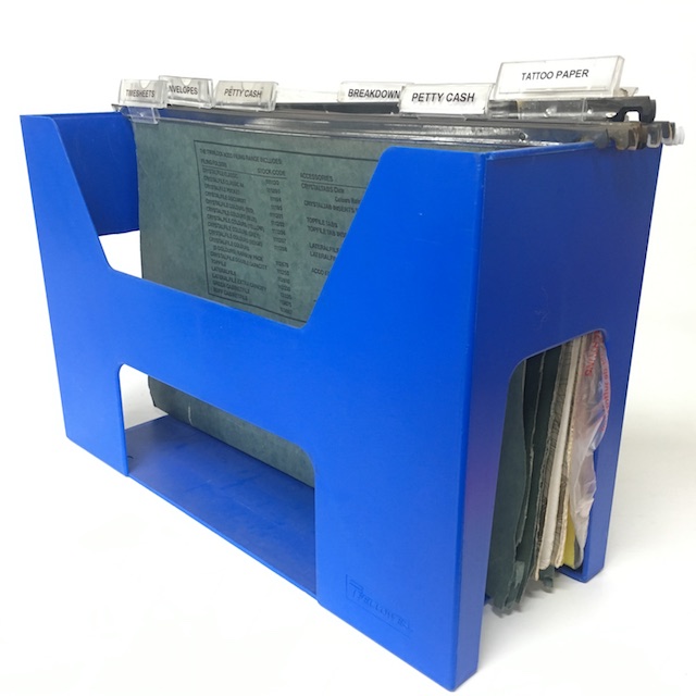 FILE ORGANISER, Blue Plastic w Files